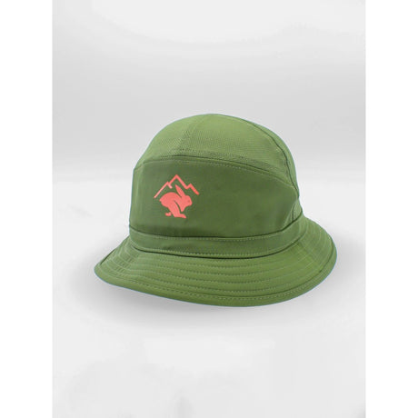Front view of Rabbit bucket hat in chive colour