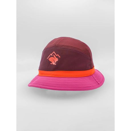Front view of Rabbit bucket hat in mauve colour