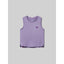 Front view of Rabbit EZ Crop Tank women's in chalk violet colour