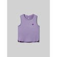 Front view of Rabbit EZ Crop Tank women's in chalk violet colour