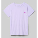 Front view of rabbit EZ Tee perforated ice short sleeve women's shirt in pastel lilac colour