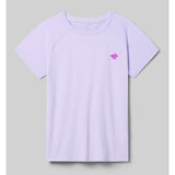 Front view of rabbit EZ Tee perforated ice short sleeve women's shirt in pastel lilac colour