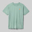 Front view of rabbit men's EZ tee perf ICE short sleeve in iceberg green colour