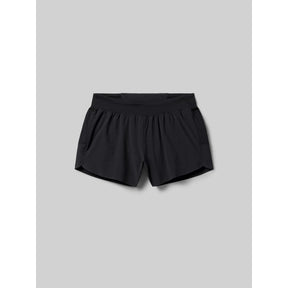 Front view of Rabbit FKT 4" women's short in black colour