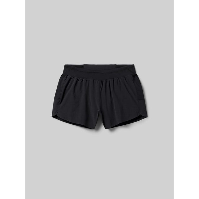 Front view of Rabbit FKT 4" women's short in black colour