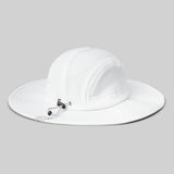 Back view of rabbit fastrock hat in white colour