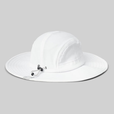 Back view of rabbit fastrock hat in white colour