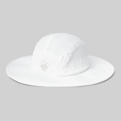 Front view of rabbit fastrock hat in white colour
