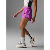 Side on-model view of Rabbit float n' fly shorts for women in purple cactus flower colour