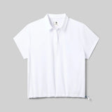 Front view of rabbit high country pullover SS women's in white colour