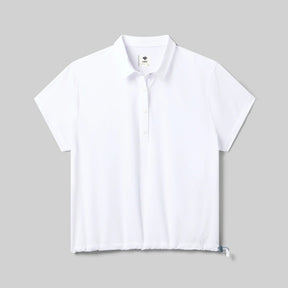 Front view of rabbit high country pullover SS women's in white colour
