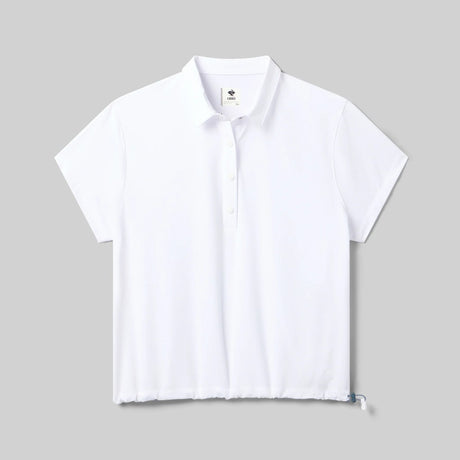 Front view of rabbit high country pullover SS women's in white colour