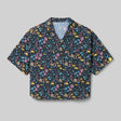 Front view of Rabbit's high country relaxed SS women's shirt in shaded meadow colour