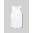 Front view of rabbit women's ice perf tank in white colour