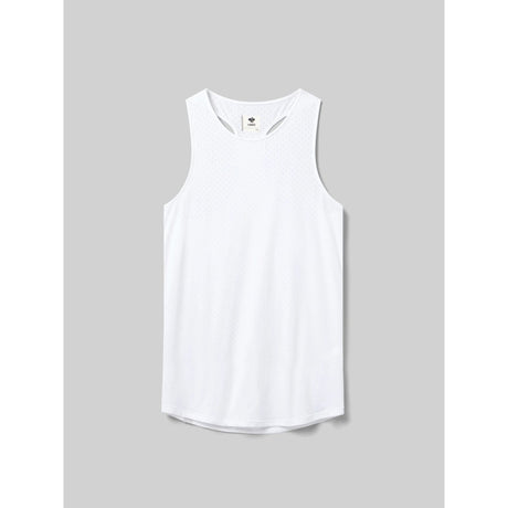 Front view of rabbit women's ice perf tank in white colour