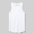 Front view of rabbit women's ice perf tank in white colour