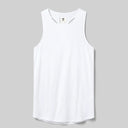 Front view of rabbit women's ice perf tank in white colour