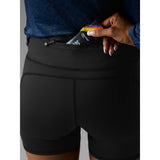 Pocket detail on-model view of Rabbit speed leggy high rise 4" women's in black colour