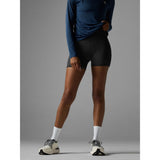 Front on-model view of Rabbit speed leggy high rise 4" women's in black colour