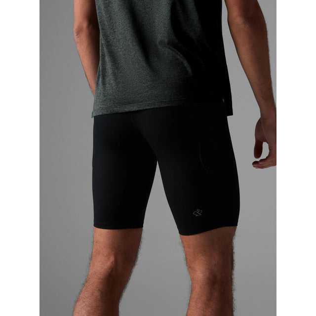 Back on-model view of Rabbit Speedsters shorts for men in black colour
