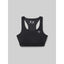 Front view of rabbit's strappy pocket bra in black colour