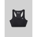 Front view of rabbit's strappy pocket bra in black colour