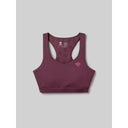 Front view of rabbit's strappy pocket bra in mauve colour
