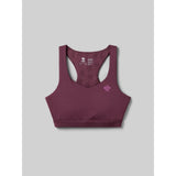 Front view of rabbit's strappy pocket bra in mauve colour