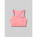 Front view of rabbit's strappy pocket bra in strawberry pink colour