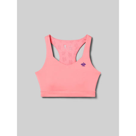 Front view of rabbit's strappy pocket bra in strawberry pink colour