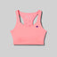 Front view of rabbit's strappy pocket bra in strawberry pink colour