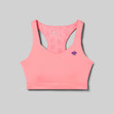 Front view of rabbit's strappy pocket bra in strawberry pink colour