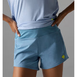Front on-model view of rabbit tried N' true 4" women's shorts in allure colour