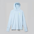 Front view of rabbit UPF Deflector 2.0 Pullover Men's hoody in skyway colour
