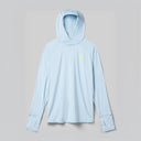 Front view of rabbit UPF Deflector 2.0 Pullover Men's hoody in skyway colour