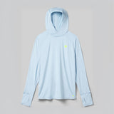 Front view of rabbit UPF Deflector 2.0 Pullover Men's hoody in skyway colour