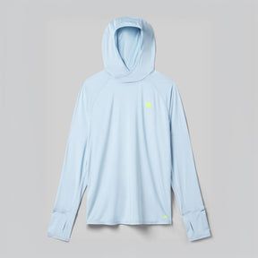Front view of rabbit UPF Deflector 2.0 Pullover Men's hoody in skyway colour