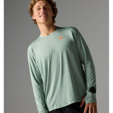 Front on-model view of rabbit UPF Tee Long Sleeve Men's in Iceberg Green colour