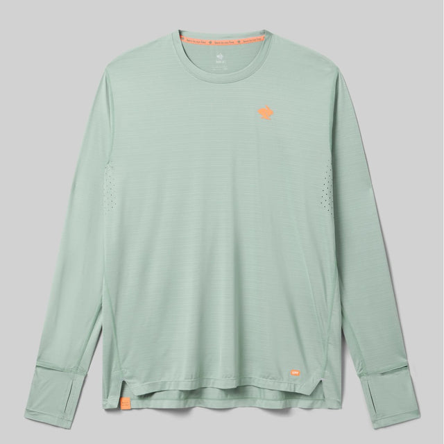 Front view of rabbit UPF Tee Long Sleeve Men's in Iceberg Green colour