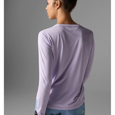 Back on-model view of rabbit UPF Tee LS Women's shirt in Pastel Lilac colour
