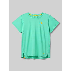 Front view of rabbit UPF Tee SS women's in opal colour