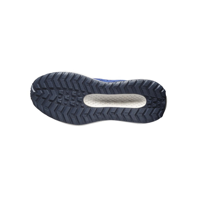 Sole view of Salomon Aero GRVL WP kids' in maritime blue/Silver Cloud/Bluing colour