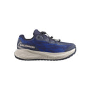 Side view of Salomon Aero GRVL WP kids' in maritime blue/Silver Cloud/Bluing colour