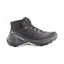 Side view of Salomon Genesis Mid GTX Women's hiking boots in Black / Dawn Pink / Lilac Ash