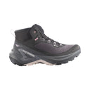 Side view of Salomon Genesis Mid GTX Women's hiking boots in Black / Dawn Pink / Lilac Ash
