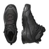 Top and side view of Salomon X Ultra 5 Mid GTX Men's hiking boots in Black / Asphalt / Castlerock colour
