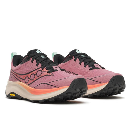 Side view of women's peregrine 16 in mauve salmon colour