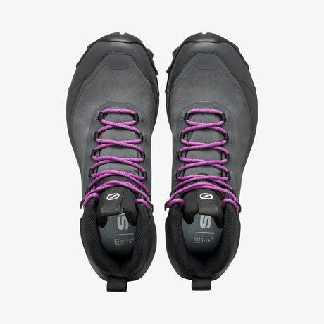 Top view of Scarpa Ribelle Cross 2 Mid GTX Women's in Dark Grey/Purple colour