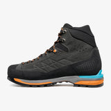 Medial side view of Scarpa's Zodiac Tech GTX Men's boot in anthracite/tonic colour