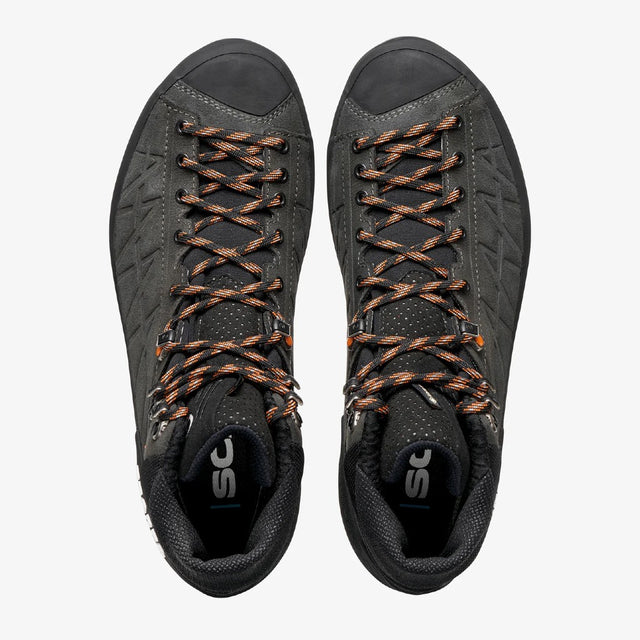 Top view of Scarpa's Zodiac Tech GTX Men's boot in anthracite/tonic colour